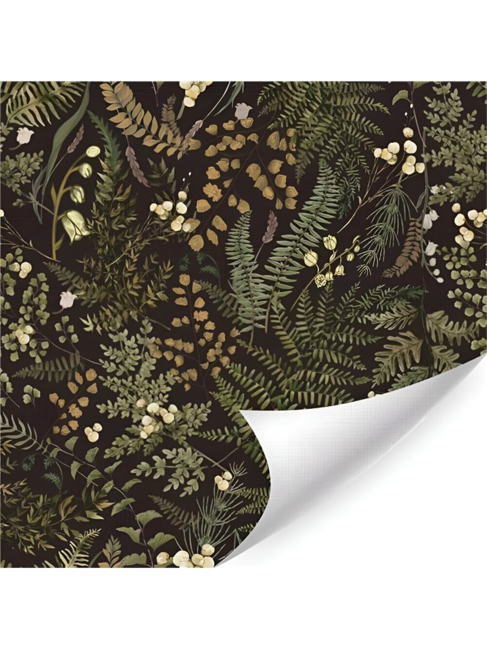 Elegant Dark Green Botanical Peel and Stick Wallpaper 17”X118”Vintage